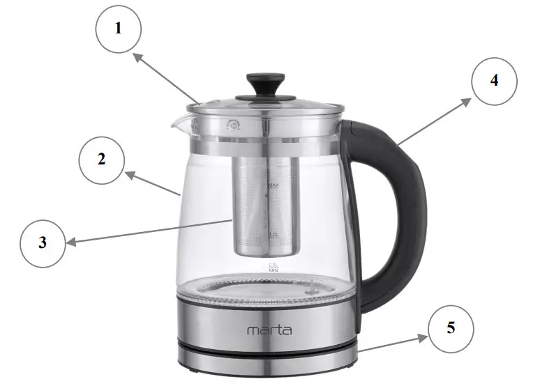 marta MT-4624 Electric Kettle - Parts