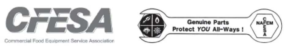 CROWN ECX-2-10 Electric Cabinet Base Convection Steamer Instruction Manual - CFESA logo