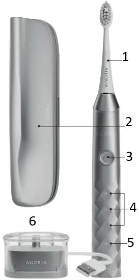 AILORIA SHINE BRIGHT USB Sonic Toothbrush A1