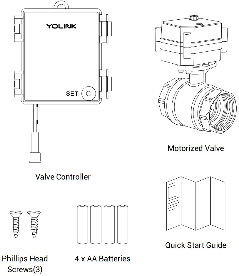 YOLINK YS4909 UC Valve Controller and Motorized Valve Kit - Kit