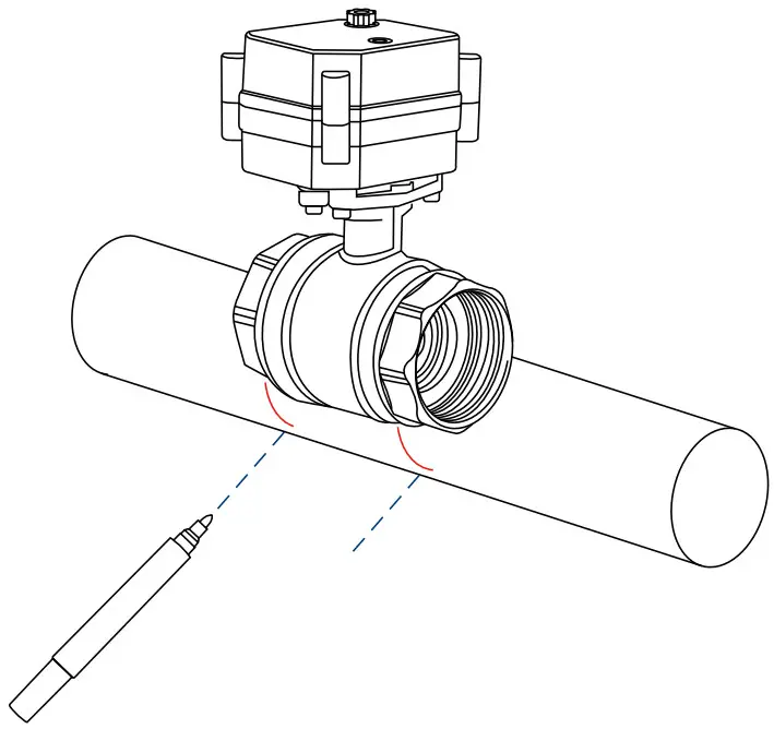 YOLINK YS4909 UC Valve Controller and Motorized Valve Kit - adapter fitting