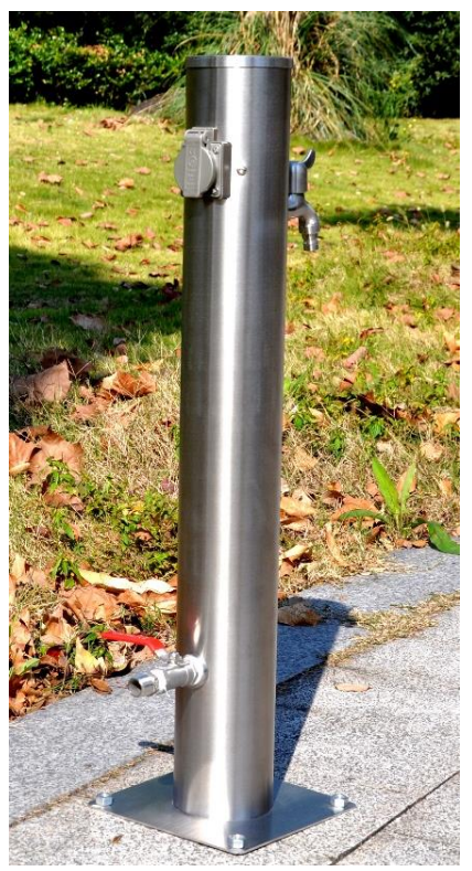 Westfalia 959933 Stainless Water Tap Column with Power Socket