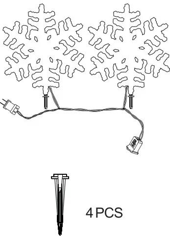 GE Holiday 72234LO LED 52L 4PCS 9 Inch Snowflake Pathway Maker Light Set - fig 1
