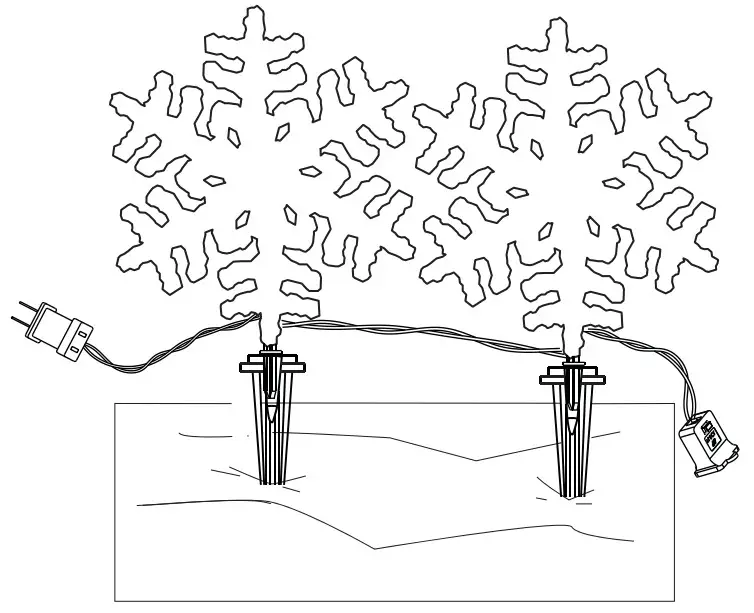 GE Holiday 72234LO LED 52L 4PCS 9 Inch Snowflake Pathway Maker Light Set - fig 4