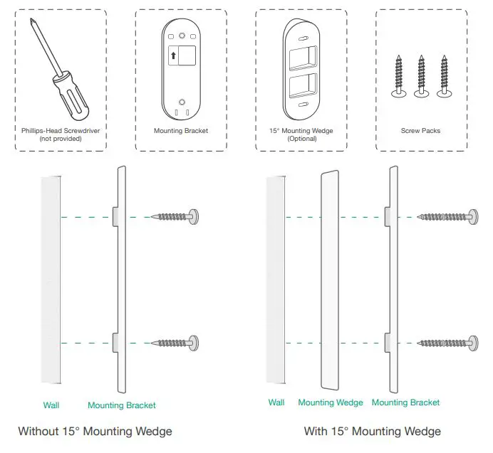 KICKSTARTER LVD01 Dual Cam Video Doorbell User Manual - Mount the Doorbell on a Wooden Surface
