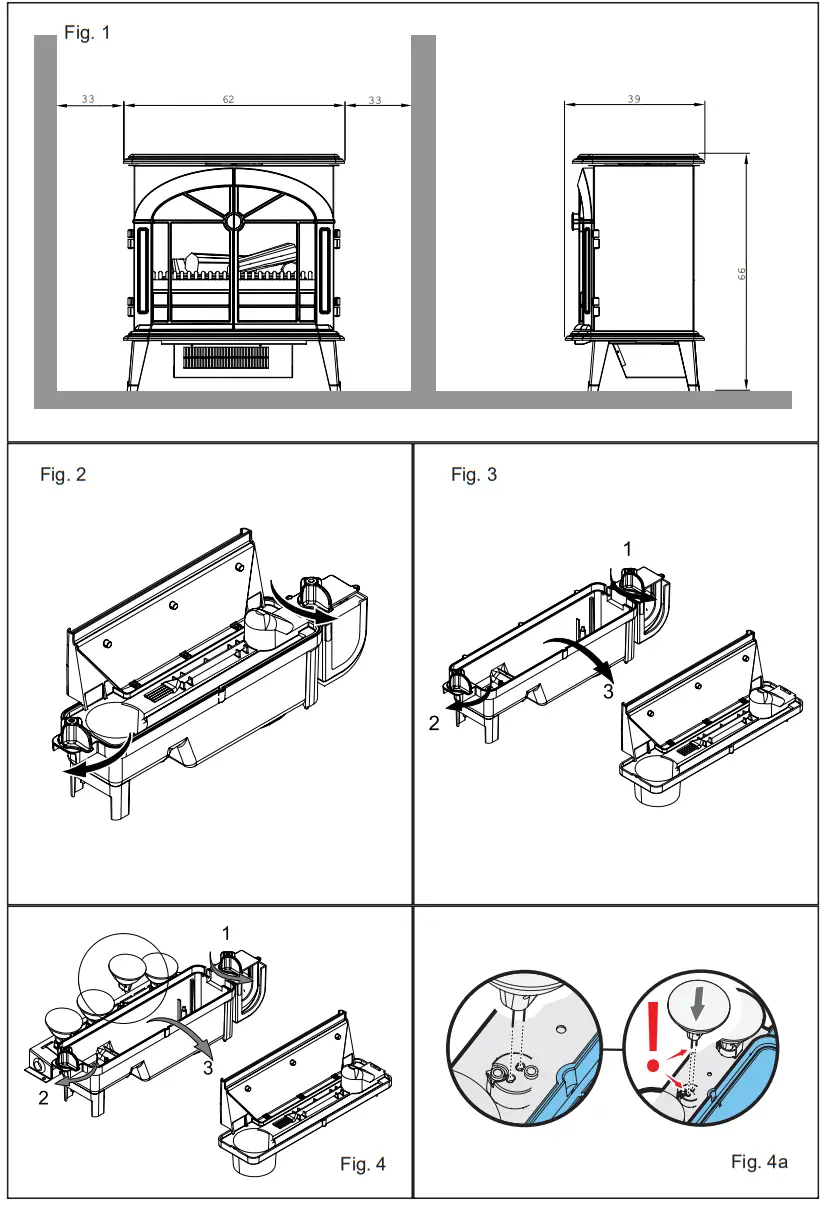 Dimplex BRG20 Burgate Black Gloss Electric Opti Myst Stove - fig 1