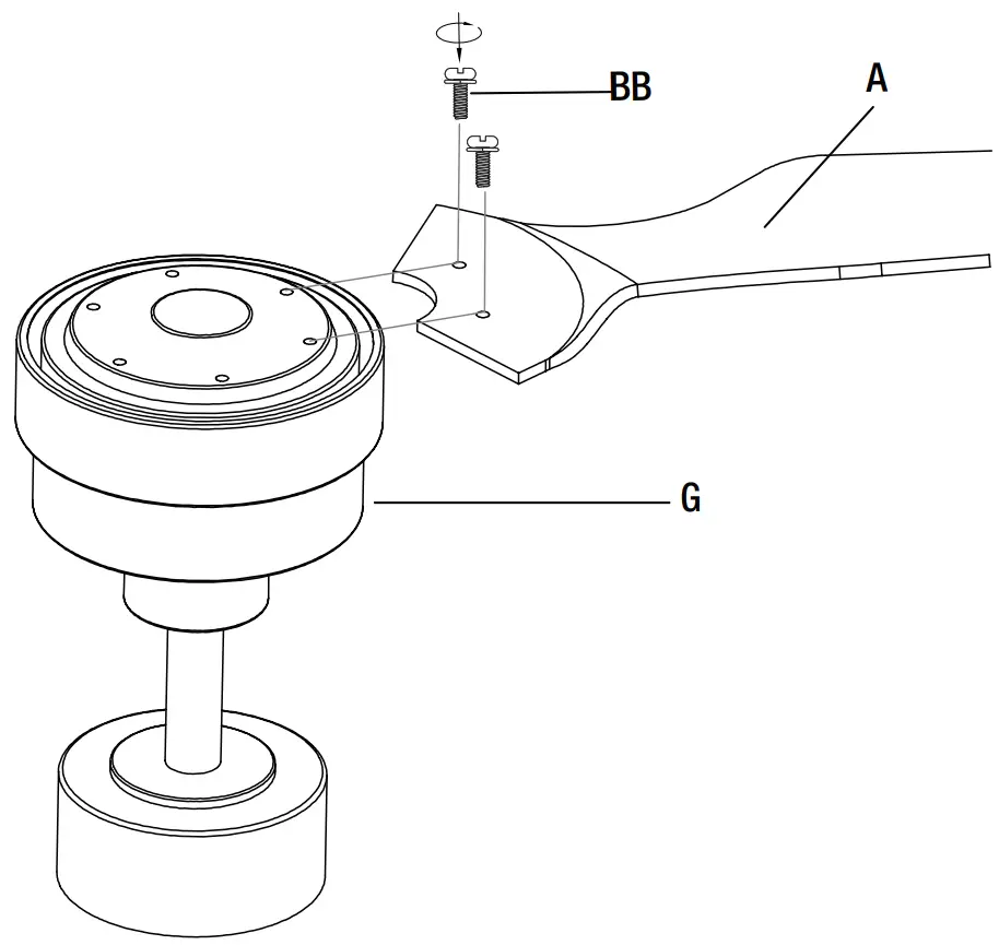 Attaching the fan blades