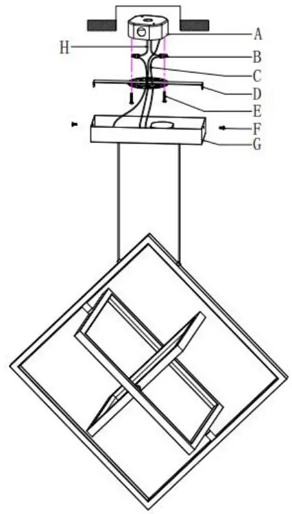4MODERNHOME MX21038 P3BK 3 Light Black Lantern Square Integrated LED Pendant 