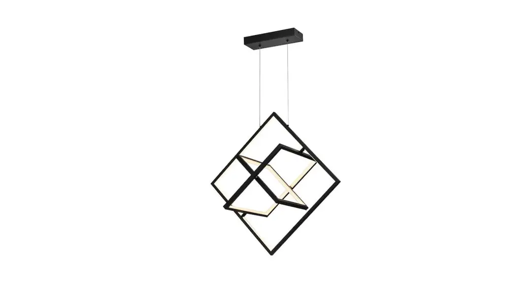 4modernhome Mx21038-p3bk 3-light Black Lantern Square Integrated Led Pendant Instruction Manual