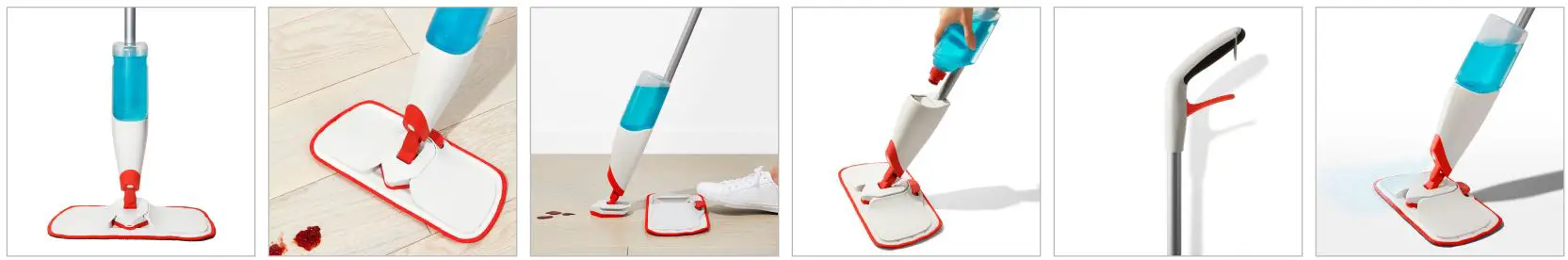 oxo Microfiber Spray Mop with Detachable Scrubber Instructions - PDP Carousel