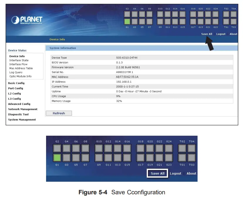 PLANET SGS-6310 Series Layer 3 Gigabit 10 Gigabit Stackable Managed Switch - configuration