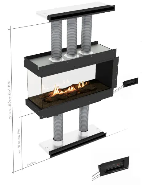 planika Panorama Room Divider with Automatic Ethanol Burner - overview