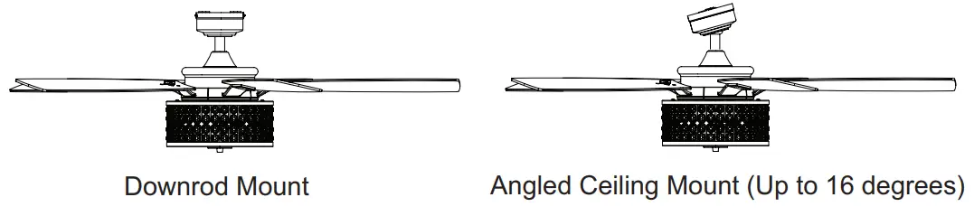 PROMINENCE HOME Lanissa 51676 52 Inch Indoor Ceiling Fan - Mounting Options