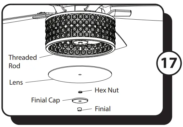 PROMINENCE HOME Lanissa 51676 52 Inch Indoor Ceiling Fan - cap over the threaded