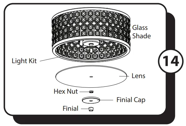 PROMINENCE HOME Lanissa 51676 52 Inch Indoor Ceiling Fan - shade assembly