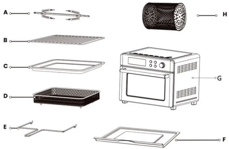 Milex-MAO003-25L-Rotisserie-Air-Fryer-fig-1