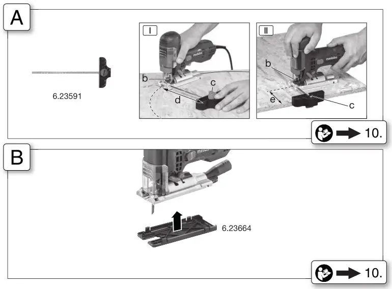 metabo STE 95 Quick Pendulum Jigsaw - Fig. A & B