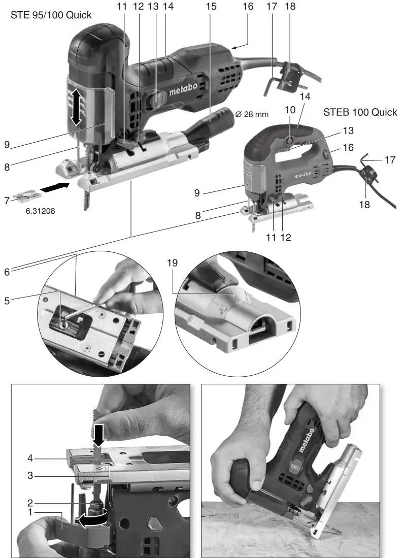 metabo STE 95 Quick Pendulum Jigsaw - Overview