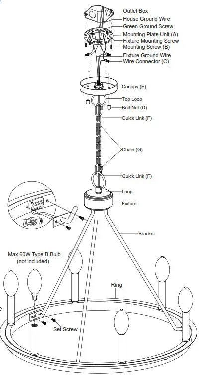 VAXCEL H0274 Candle Style Chandelier - POWER