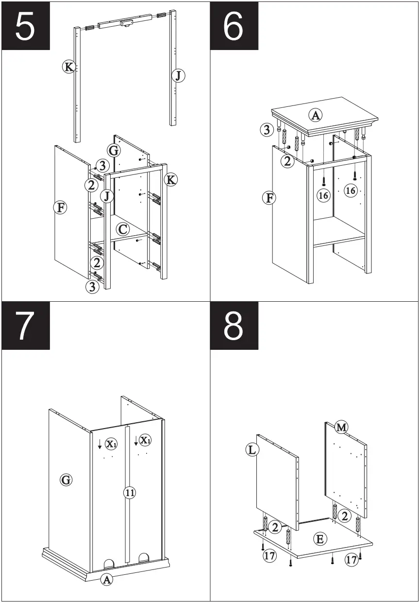Modern Luxe L WF299284AAK Tall Storage Cabinet with Two Drawers for Bathroom Office - fig 4