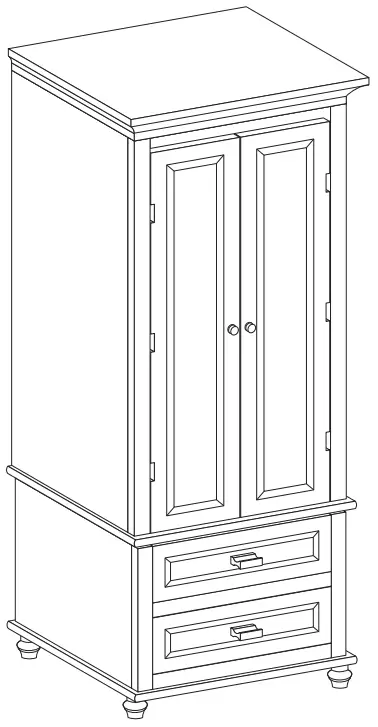 Modern Luxe L WF299284AAK Tall Storage Cabinet with Two Drawers for Bathroom Office