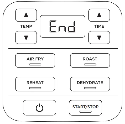 NINJA AF100EU Hot Air Fryer - END will appear