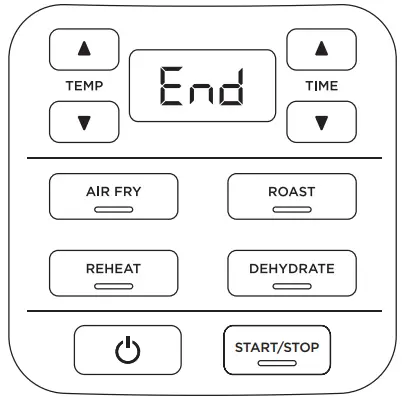 NINJA AF100EU Hot Air Fryer - control panel display