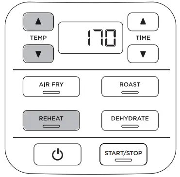NINJA AF100EU Hot Air Fryer - desired temperature