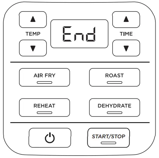 NINJA AF100EU Hot Air Fryer - panel display