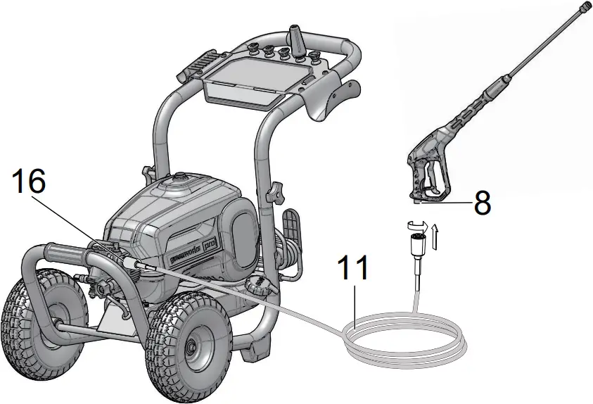 GPW3001CO - INSTALL THE HIGH PRESSURE HOSE