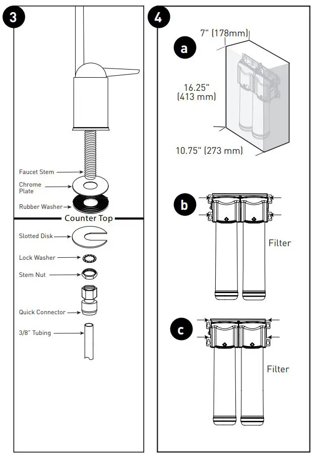 PENTAIR F2000-B2B Filtration System Instruction Manual - Mounting the Faucet