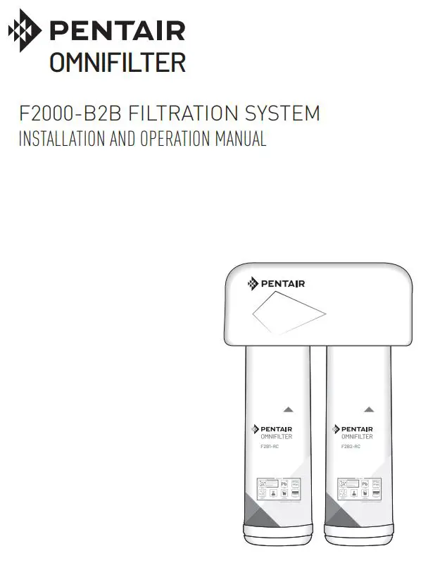 PENTAIR F2000-B2B Filtration System Instruction Manual