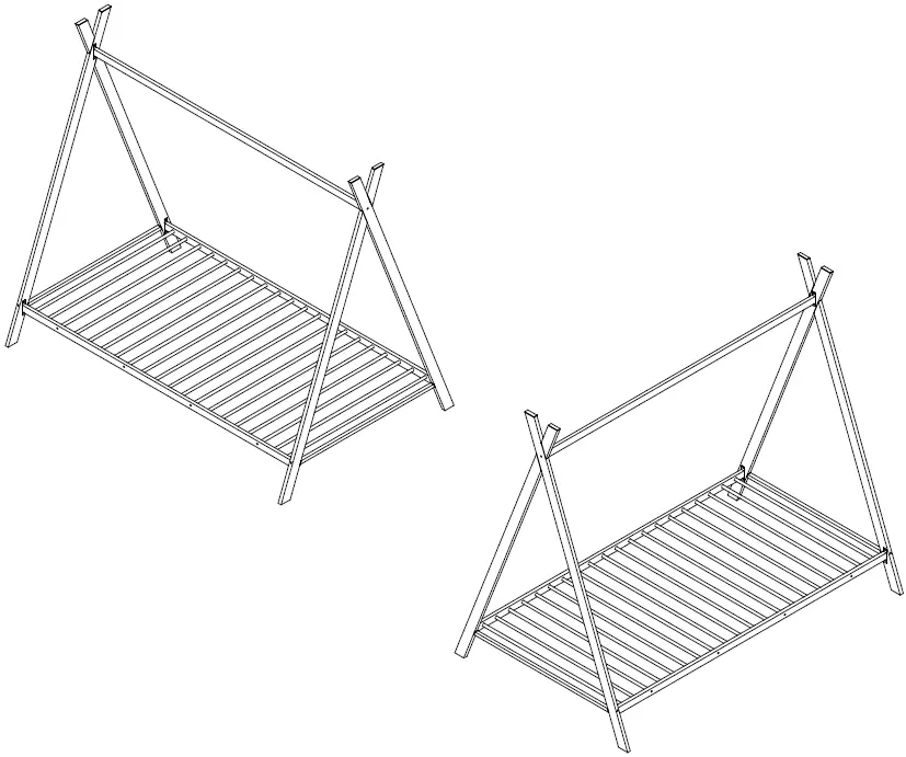 Qualler-BEL286773K-Enzo-White-Twin-Size-Metal-Canopy-Bed-Tent-Bed-fig-1