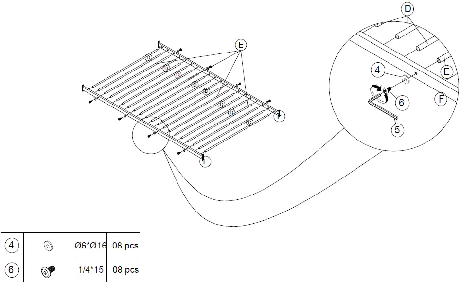 Qualler-BEL286773K-Enzo-White-Twin-Size-Metal-Canopy-Bed-Tent-Bed-fig-6
