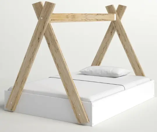 Qualler-BEL286773K-Enzo-White-Twin-Size-Metal-Canopy-Bed-Tent-Bed-product-img