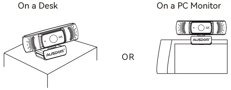 AUSDOM AF640 4K UHD WebCam - Mounting