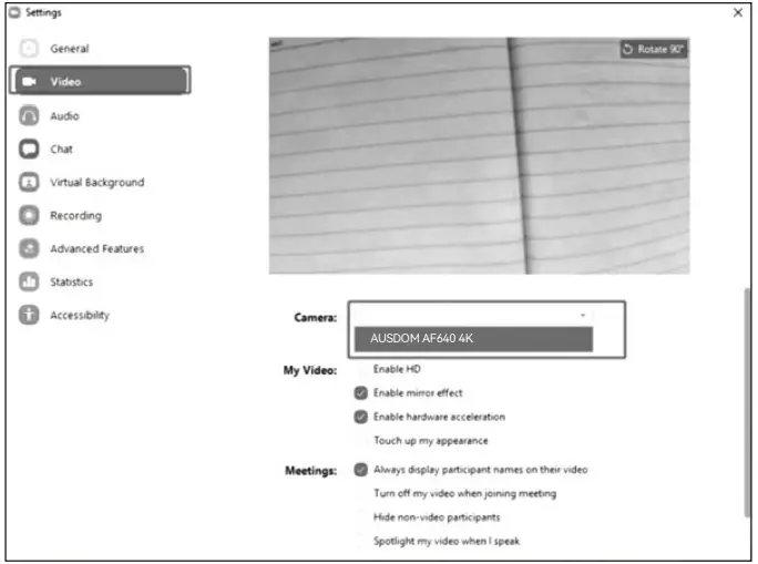 AUSDOM AF640 4K UHD WebCam - Video