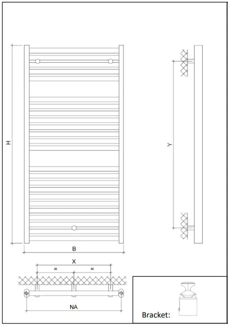 XIMAX P2O Oceanus Designer Radiator - Assembly diagram
