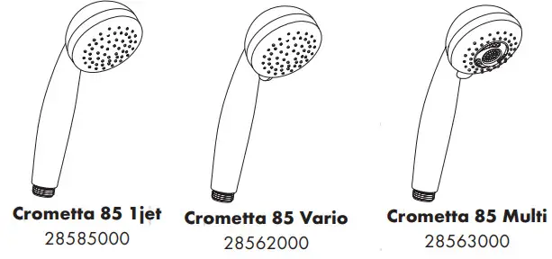 hansgrohe Crometta 85 Hand Showers - fig 1