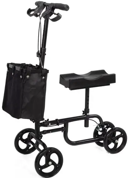 JAXPETY All-Terrain Knee Scooter with Basket and Dual Braking System