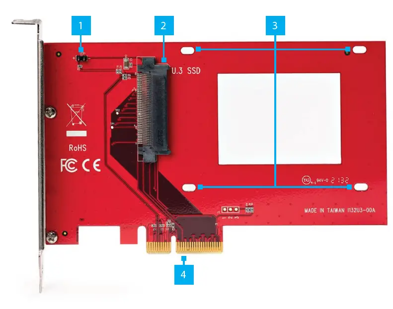 StarTech com PEX4SFF8639U3 U.3 to PCIe 4.0 x4 Host Adapter-fig-1