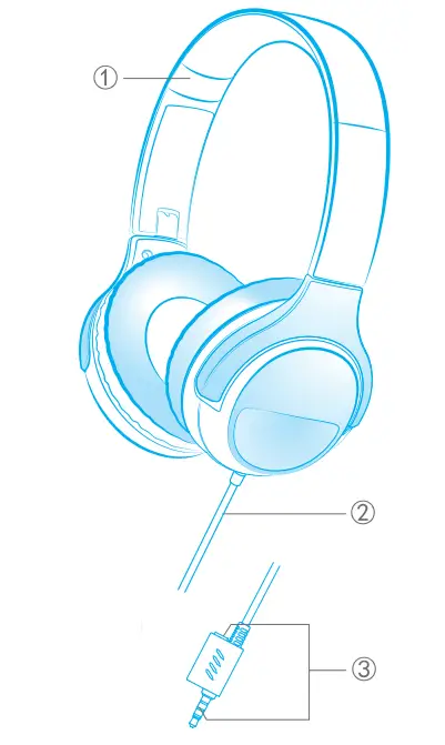 iclever IC-HS23 Wired Headphones - diagram