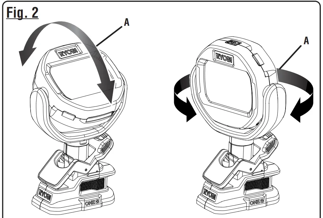 RYOBI PCL663 18 V LED Clamp Light - fig 2