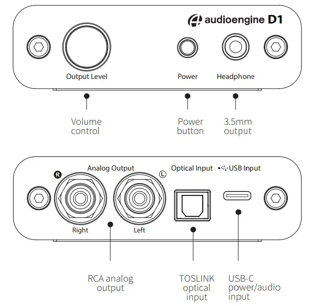 audioengine D1 Premium Headphone Amp and DAC - Parts