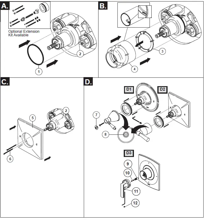 BRIZO T66T0 Sensori Thermostatic Valve Trim 5