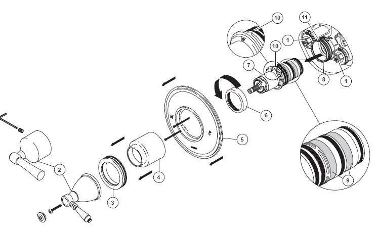 BRIZO T66T0 Sensori Thermostatic Valve Trim 6