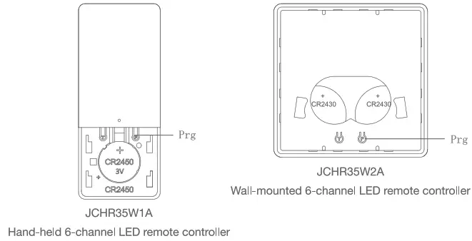 JIECANG JCHR35W1A 6 Channel LED Remote Controller - Back vew