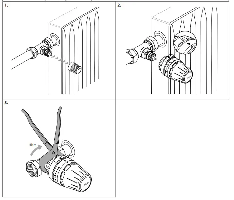 Danfoss Thermostatic Set with Regus RA Head - fig 1