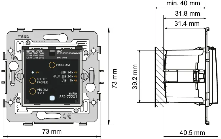 niko 552-722X1 2 Wire Connected Dimmer 06