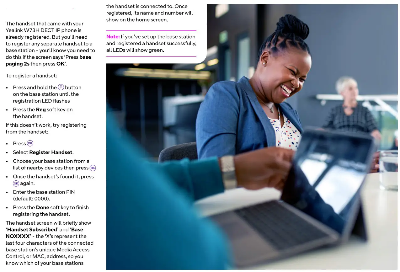 Yealink W73P Wireless Dect Phone System - How to register a new handset